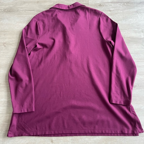 Chico's Ponte Collared Burgundy Tunic Size 2 Large - Picture 9 of 9